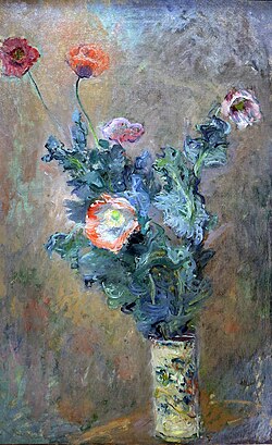 Poppies in a Vase by Claude Monet
